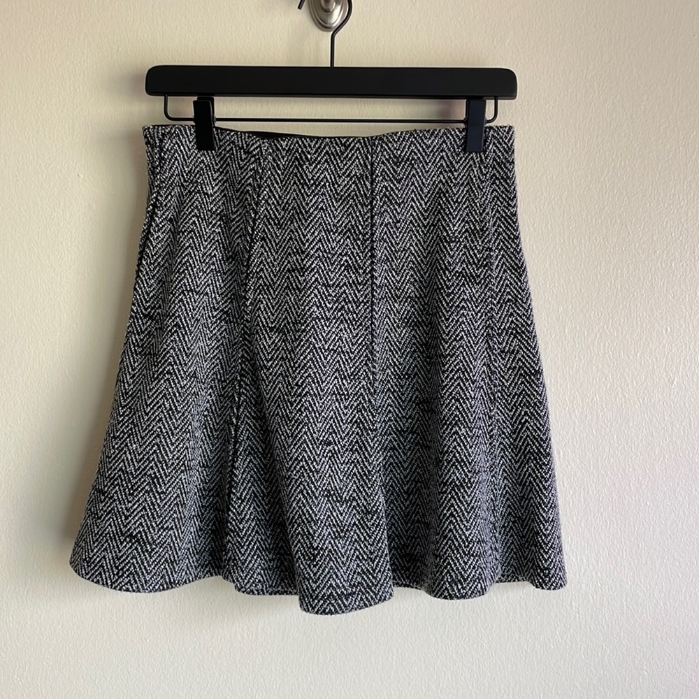 LOFT Chevron Pleated Knit Mini Skirt